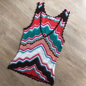 M Missoni V neck whipstitch tank